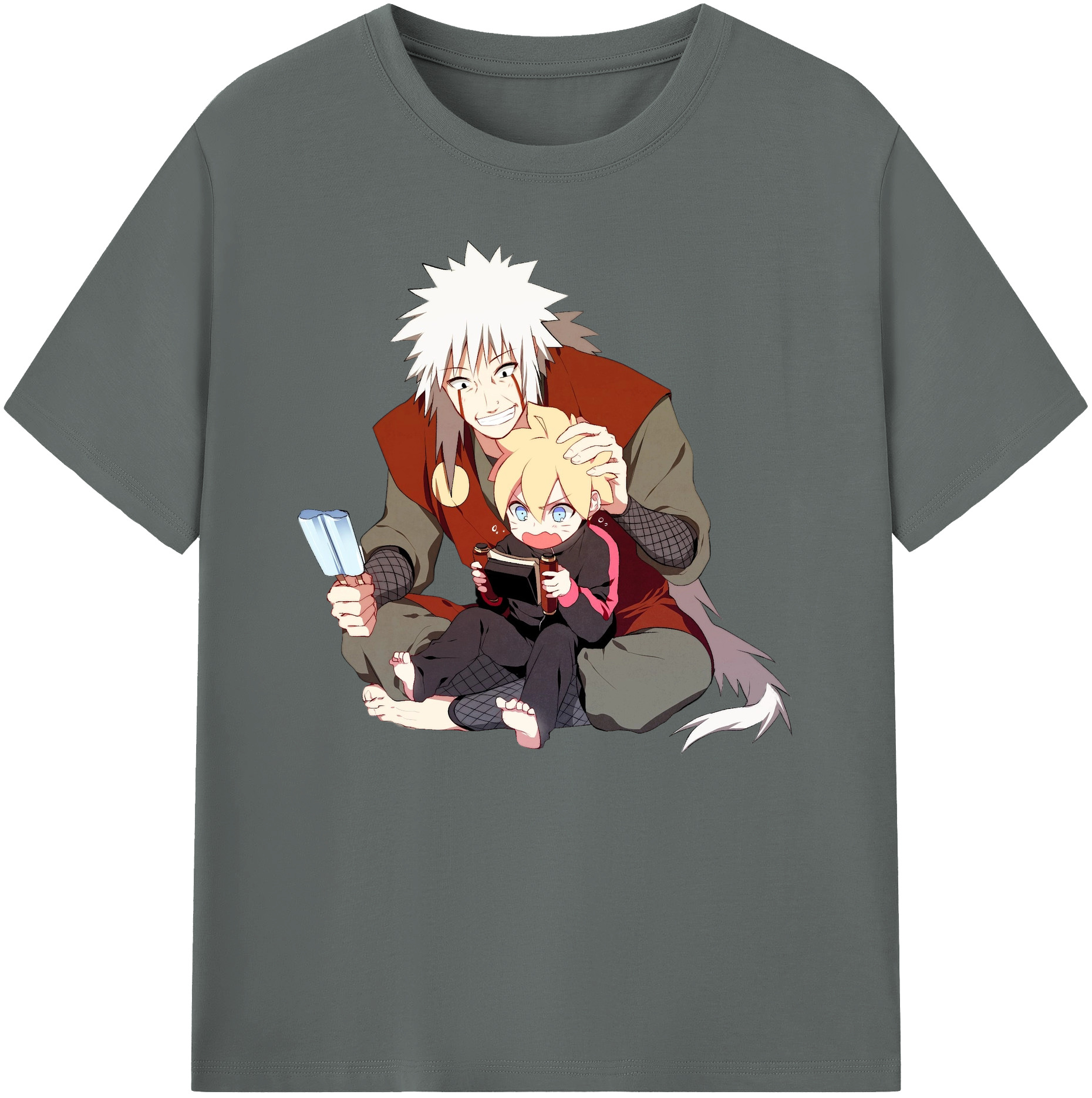 （画像用） NARUTO -ナルト- 自来也（じらいや） Jiraiya 綿100％ メンズ半袖Tシャツ｜肌触りやわらか＆通気性